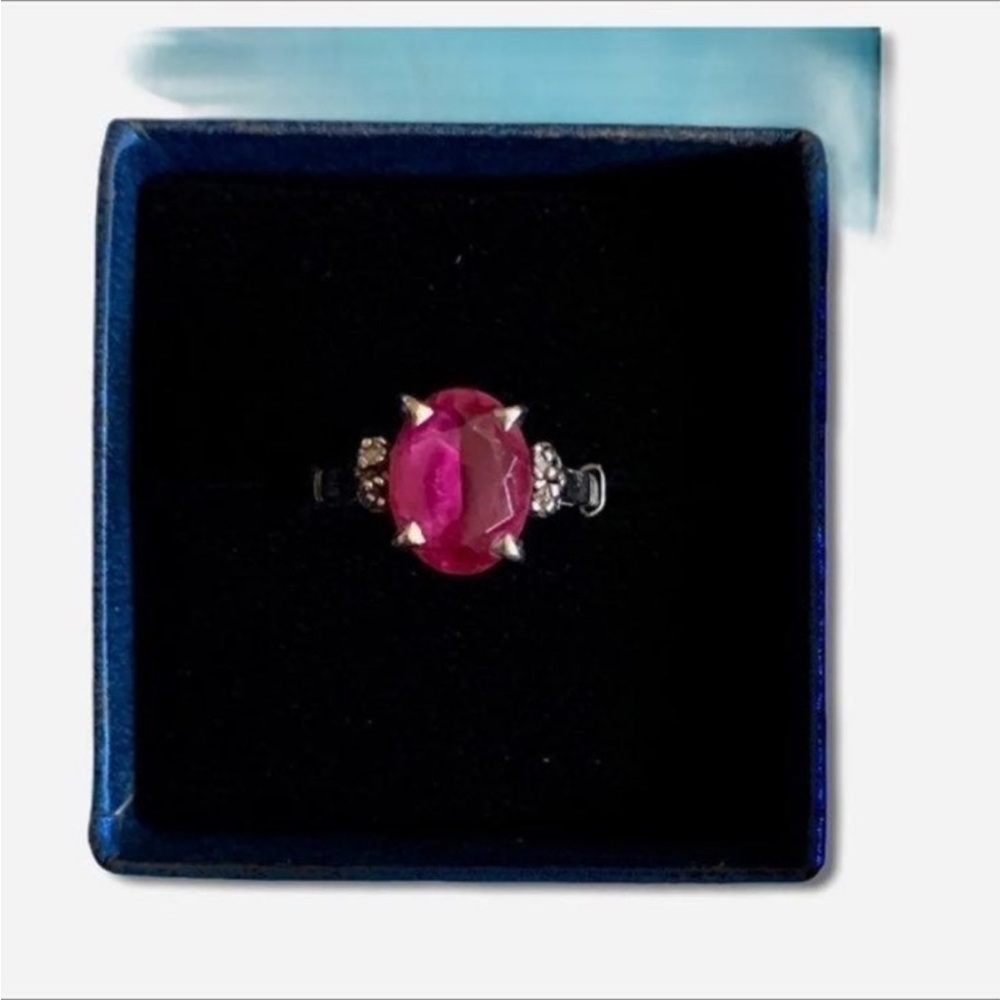 18 K WHITE GOLD RUBY RING 6 - Picture 2 of 10